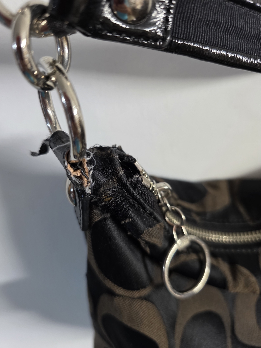 COACH Handbag Poppy Maggie 14570 2way Black Y2K Vintage - Picture 3 of 9